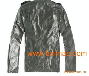 潮流典范 批发供应外贸男式英伦风格时尚涂层精品夹克